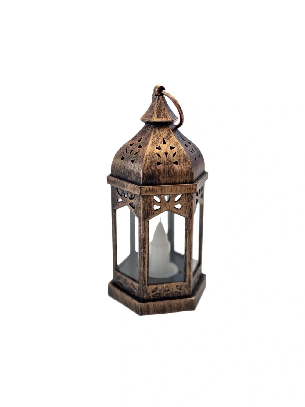 Decorative Bronze Acrylic Lantern with LED Light